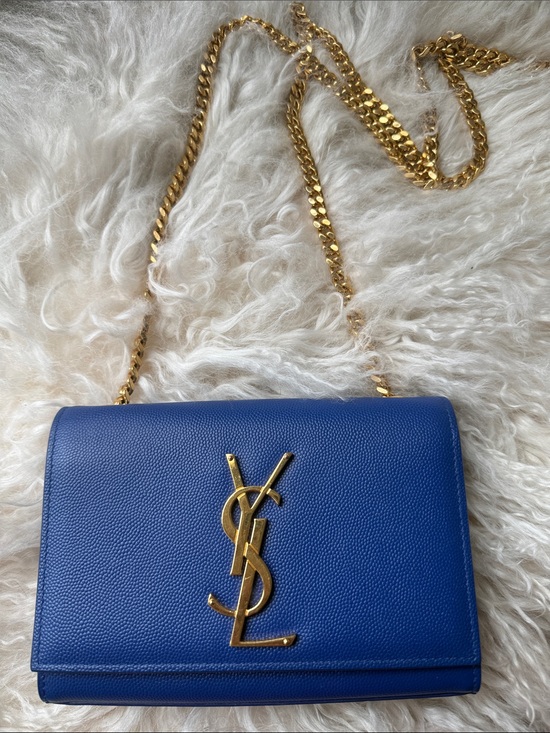 Saint Laurent Handbags - Saint Laurent Royal Blue YSL Monogram Chain Crossbody